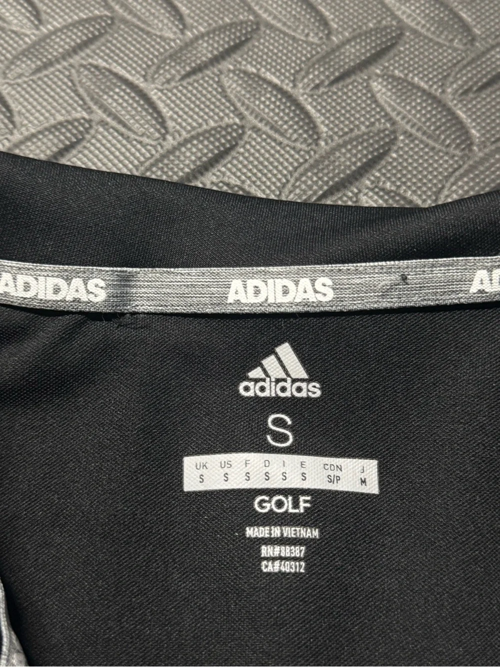 Adidas Golf Men’s Small Colorblock Polo Shirt Black Gray White